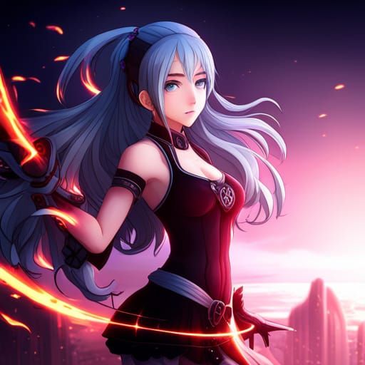 Anime Girl Profile Picture in Detailed Matte Style