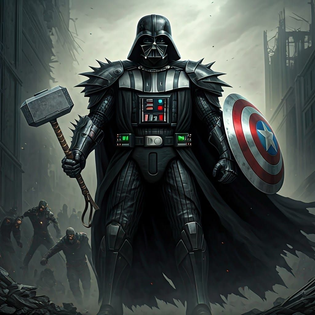 Darth Vader vs. Marvel Zombies in Dystopian Earth
