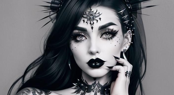 Ethereal Goth Goddess Portrait in Oil