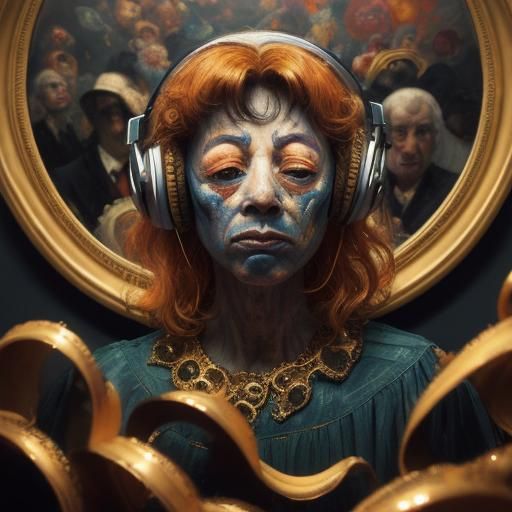 Pumpkin Head in a Surrealist Oil Painting