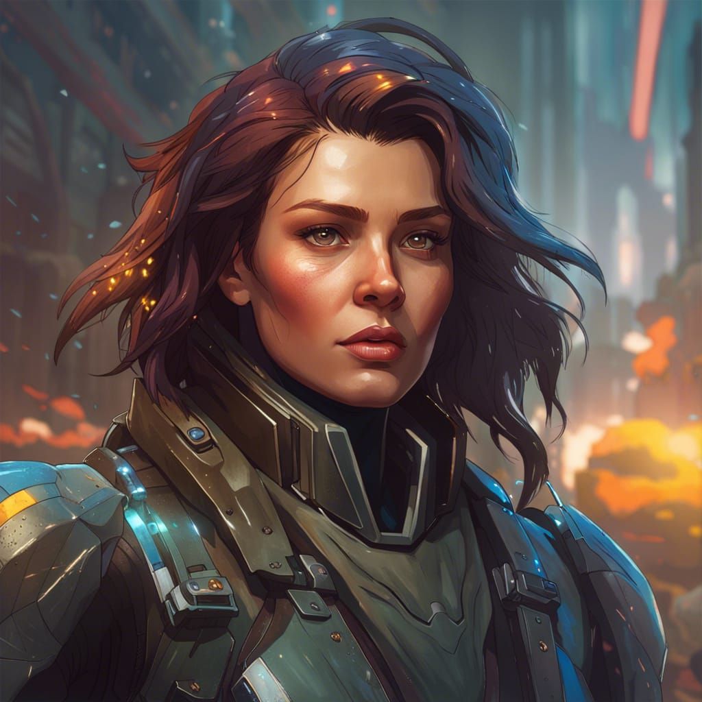 Battletech Pilot Portrait in Hyperdetailed Concept Art Style