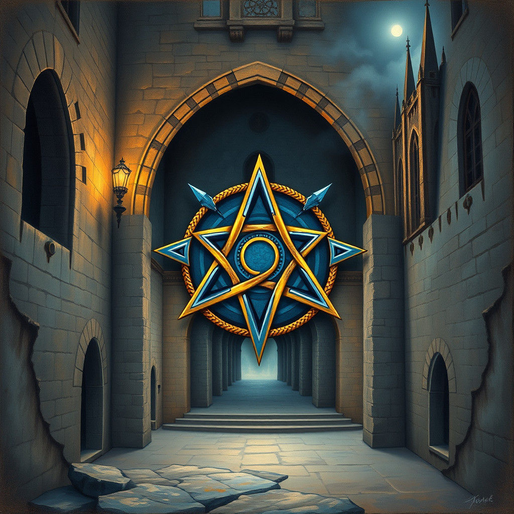 Blue Oyster Cult Symbol in Medieval Gothic Style