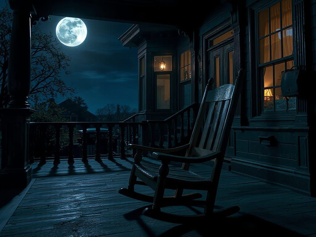 Rickety wooden rocking chair