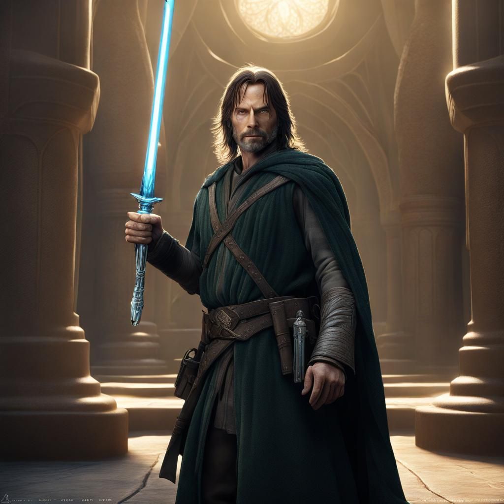Aragorn as Jedi Knight: Digital Concept Art