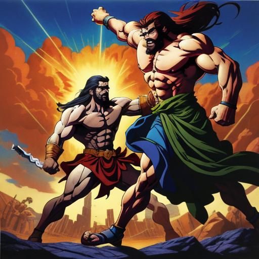 Hercules vs Jesus: Anime-Style Battle