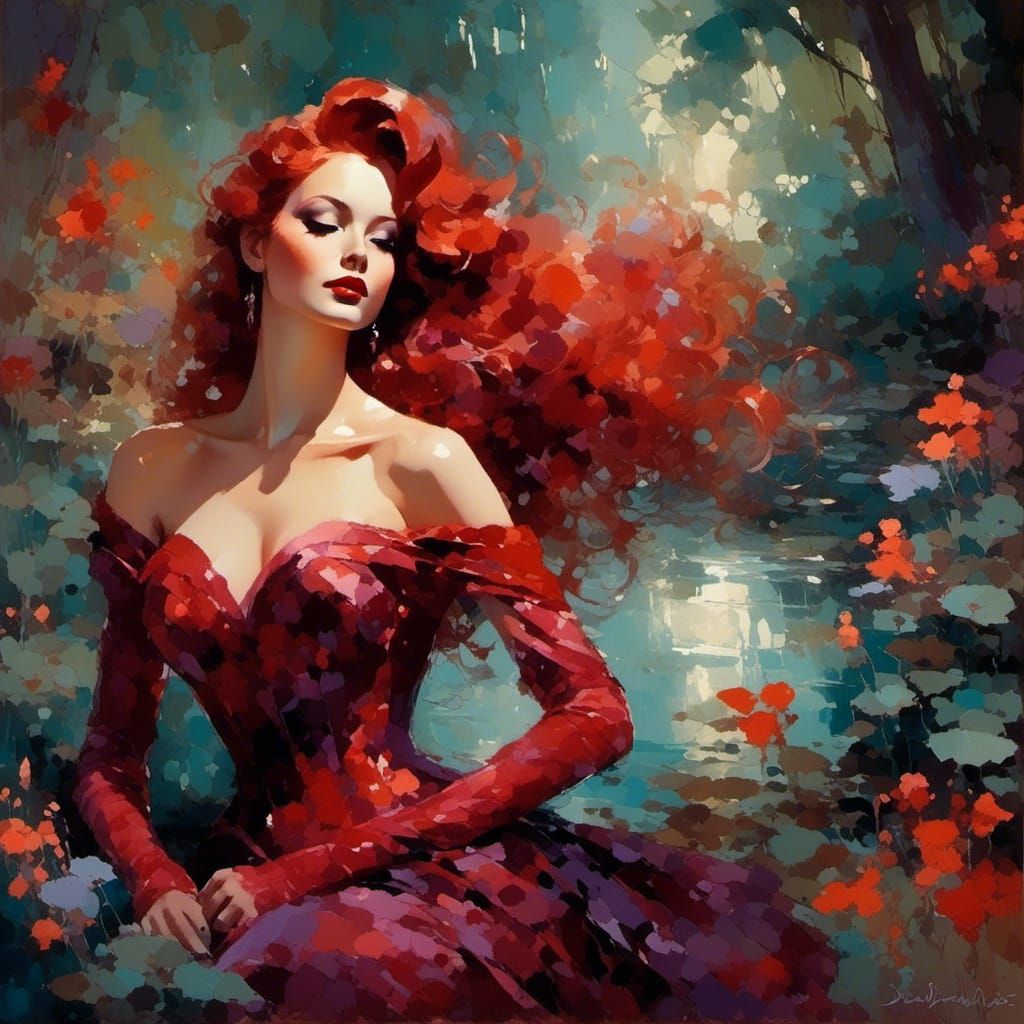 Jessica Rabbit in Dreamlike, Luminous Painting