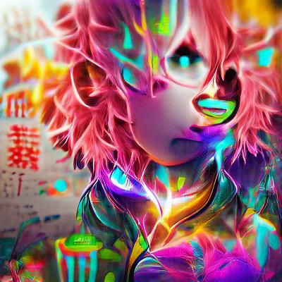 Mina Ashido Neon Ink 3D Anime Art