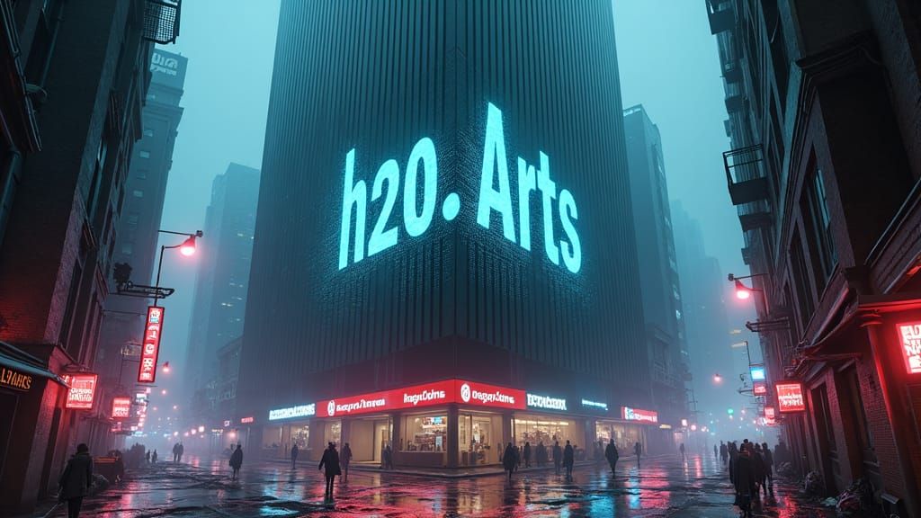 Cyberpunk 2049 Cityscape with Digital Screen