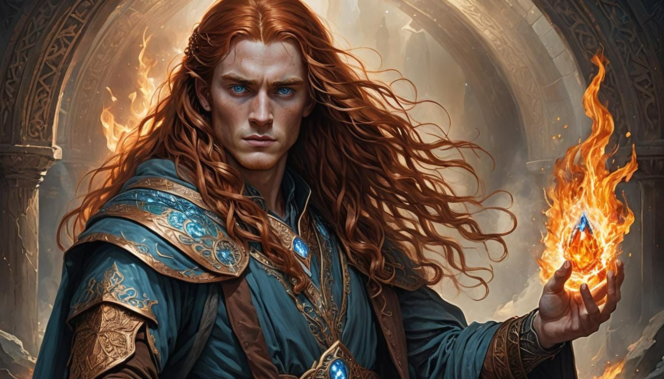 Elven Maedhros Portrait with Shining Crystal