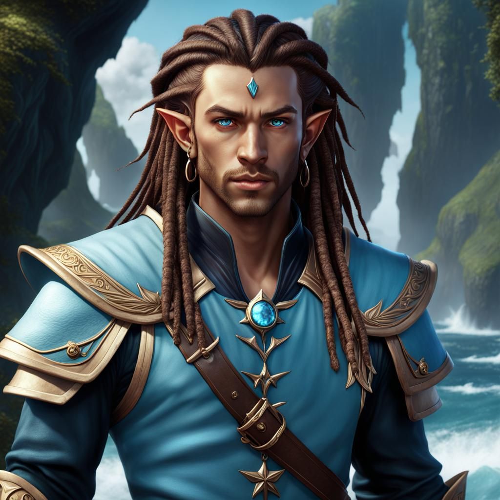 Blue Elf Sailor Portrait in Fantasy Concept Art