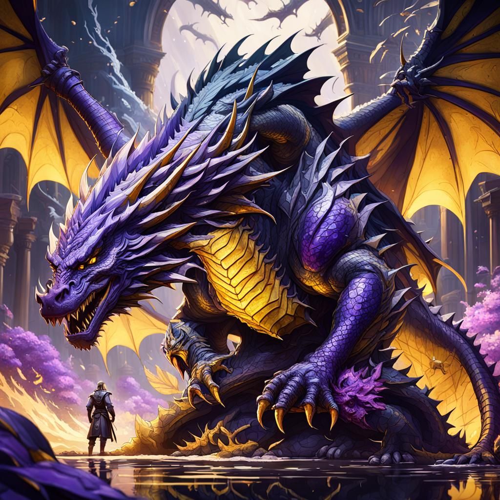 Dragon and Leader in Dark Fantasy Art Style