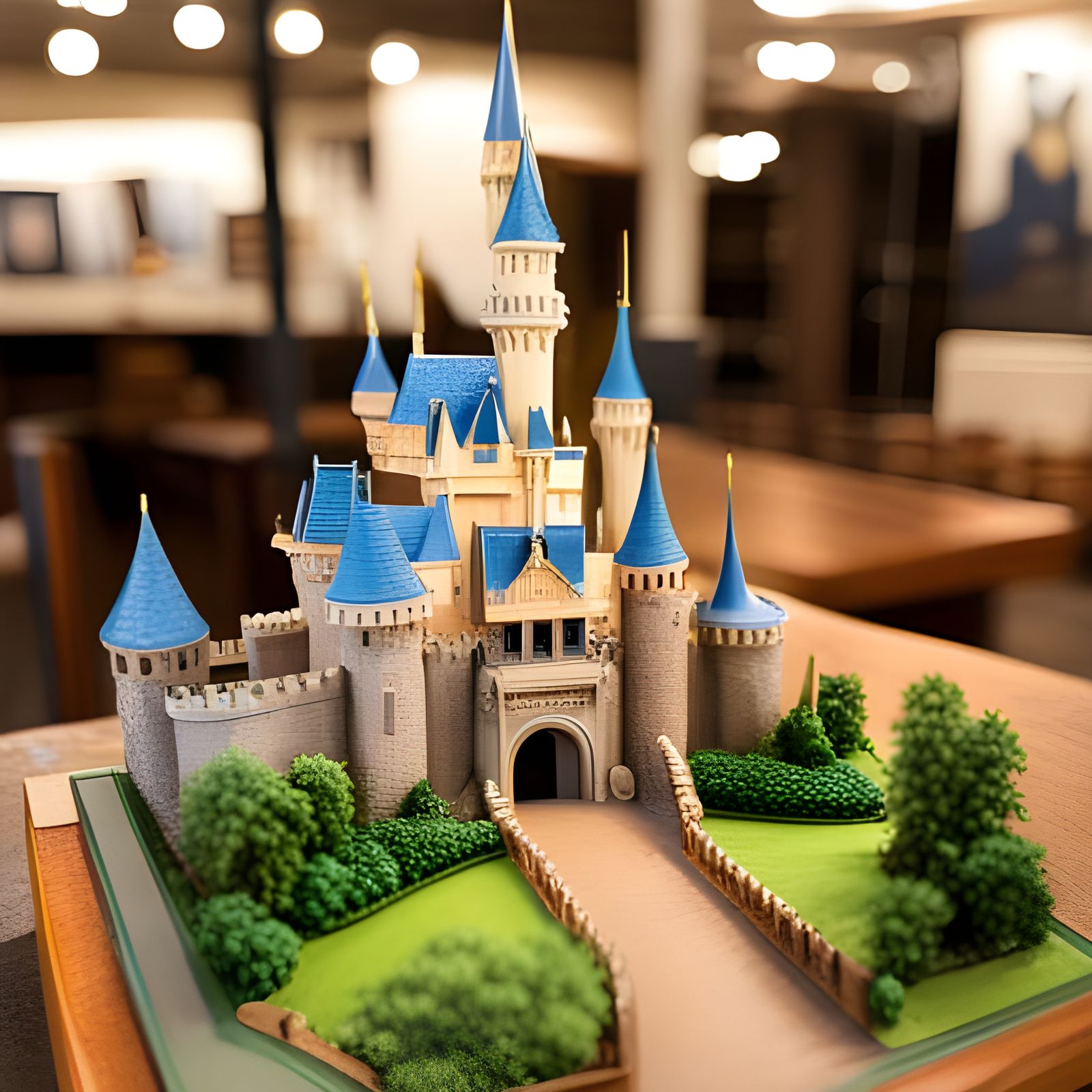 Detailed Miniature Diorama of Disneyland Castle