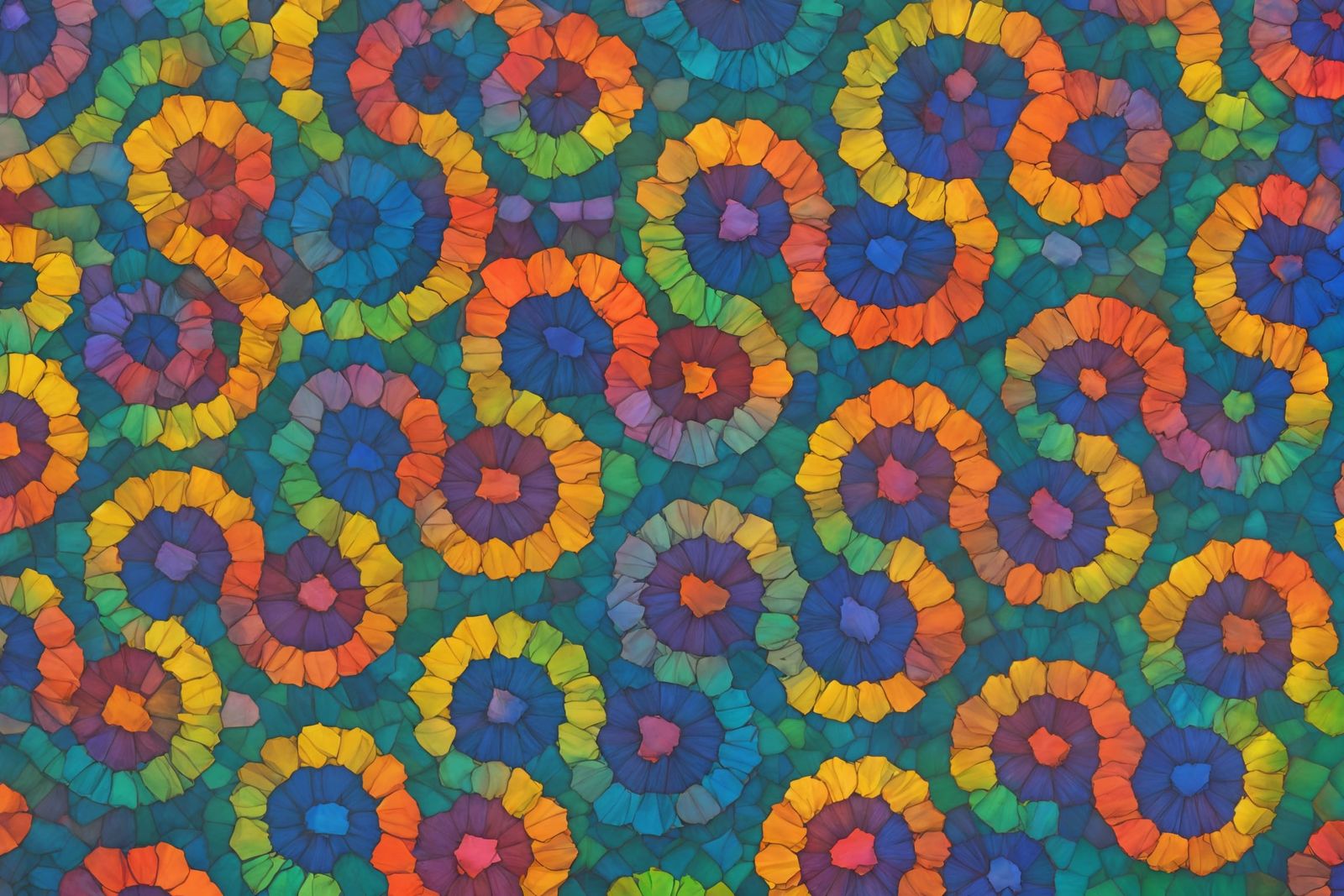 Rainbow Geometric Fine Art Mosaic