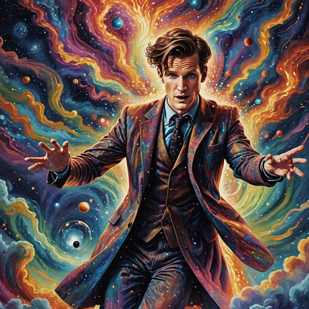 Doctor Who in Cosmic Astral Illustration