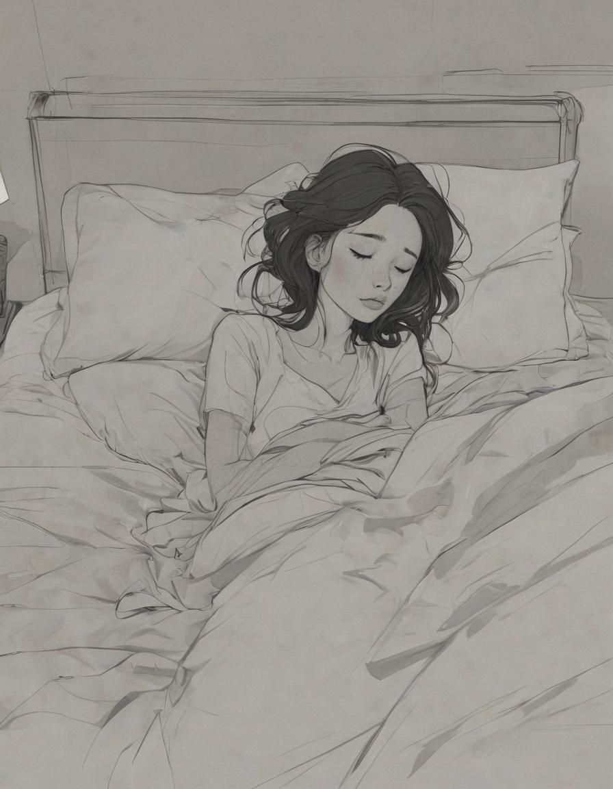Sad Girl in Bed, Animated Character Design