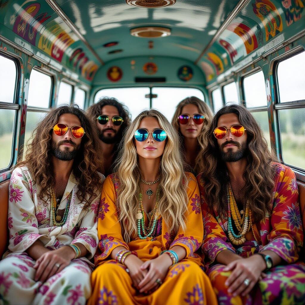 Psychedelic Love Bus Ride with Hybrid Women