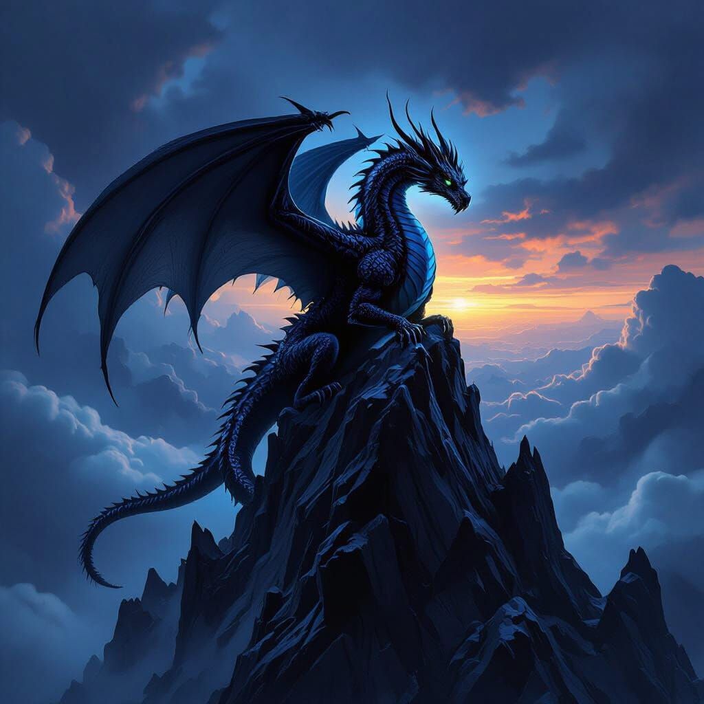 Colossal Black Dragon on Obsidian Peak