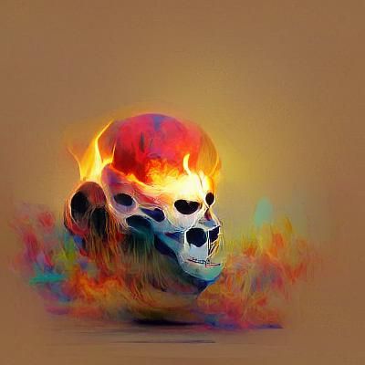 Fiery Skull Ablaze