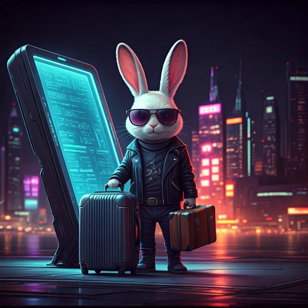 Bunny in Futuristic Transporter Gear