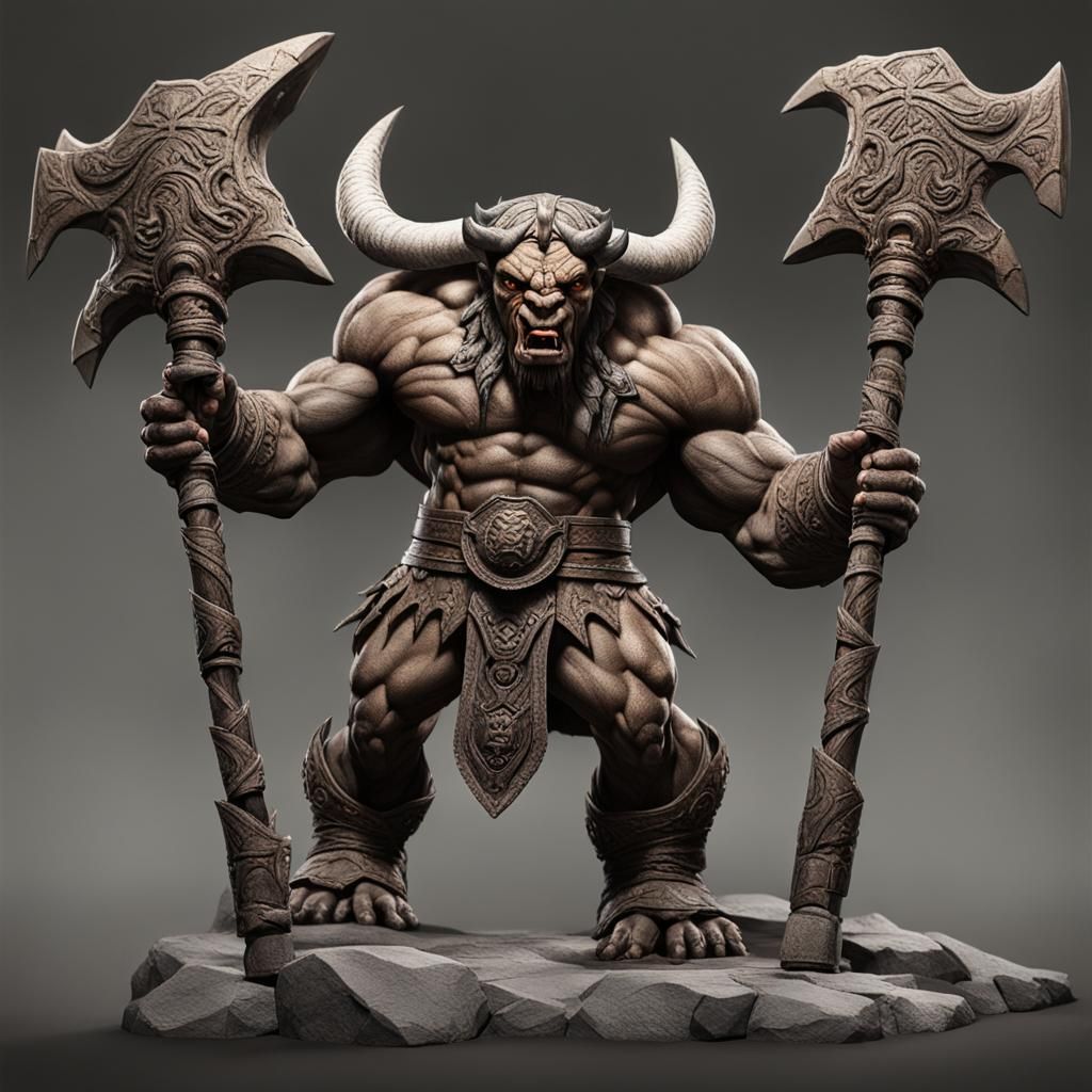 Mythical Minotaur in Labyrinthine Maze