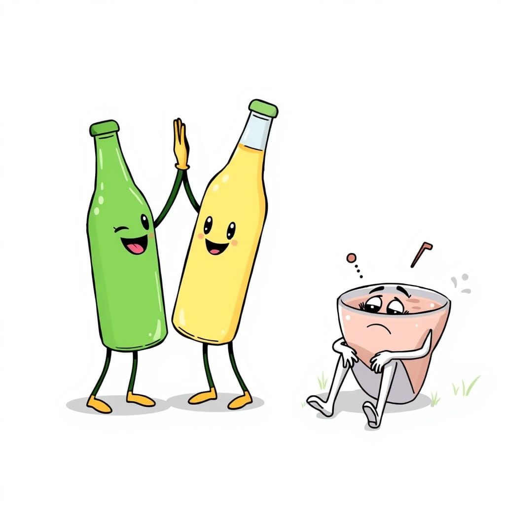 Cartoon Pop Bottles High-Five Punch Bowl