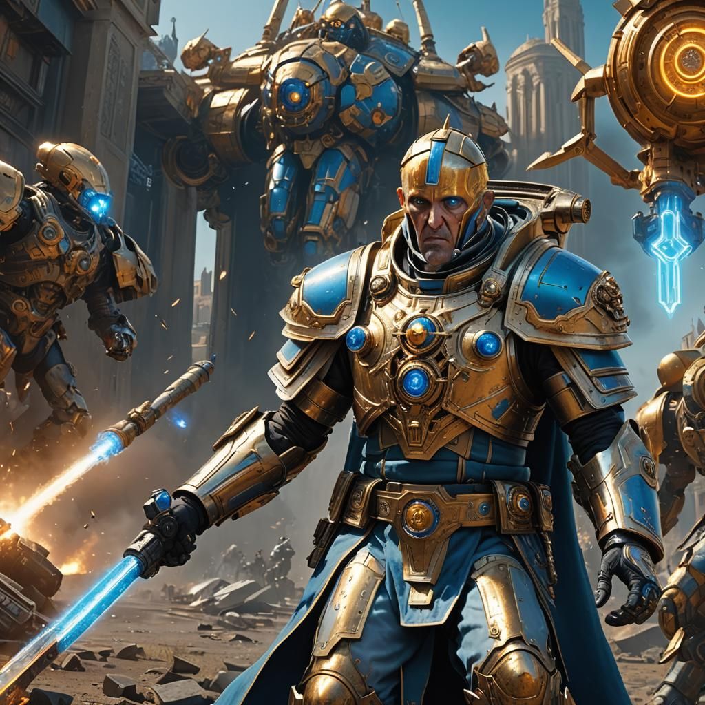 Pope Throws Grenade on Futuristic Battlefield as Digital Art