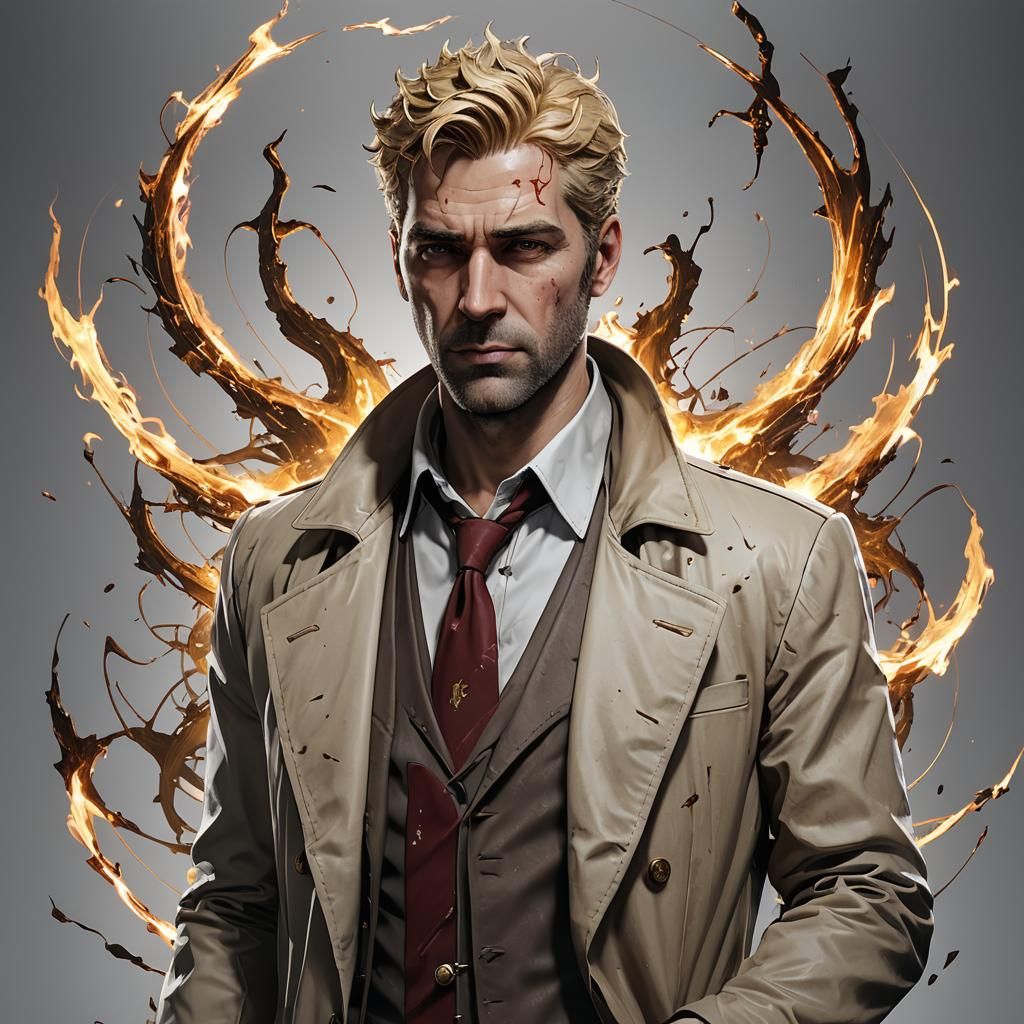 John Constantine in Detailed 3D Anime Art