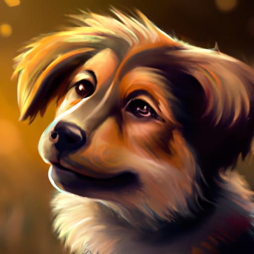 Hyperdetailed Puppy Portrait in Artgerm Style