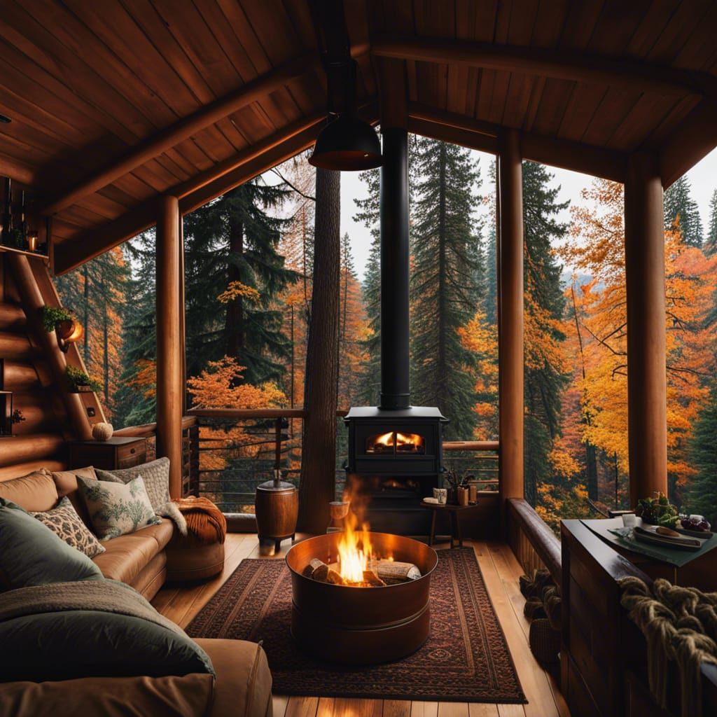 Cozy cabin in the woods
