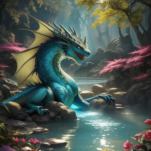 Teal dragon