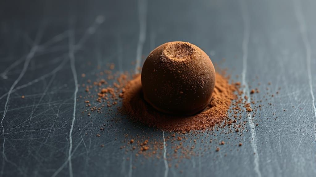Luxurious Dark Chocolate Truffle in Hyperrealistic Detail