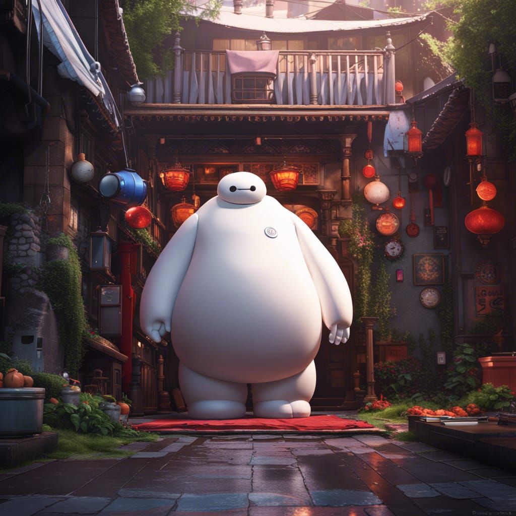 Baymax from Big Hero 6: Detailed Matte Painting
