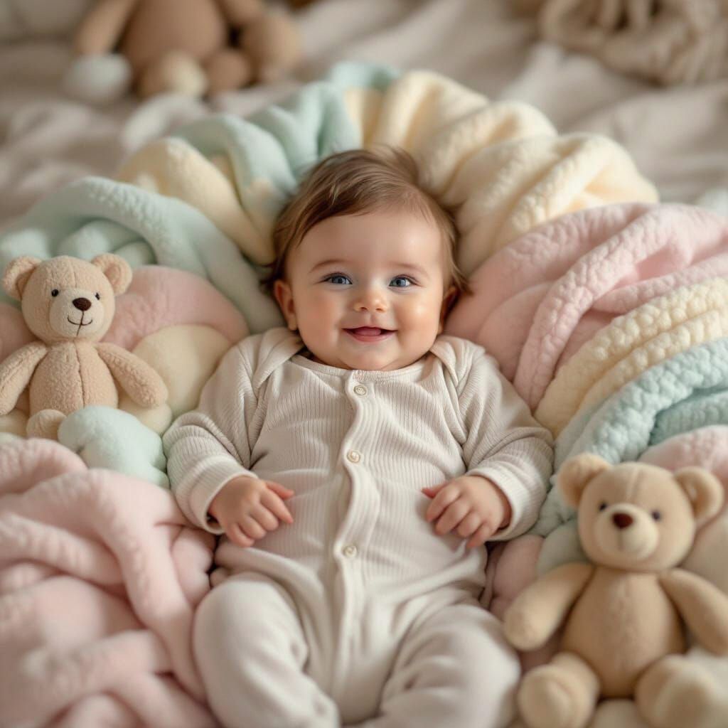 Newborn Baby Portrait in Dreamy Whimsical Style