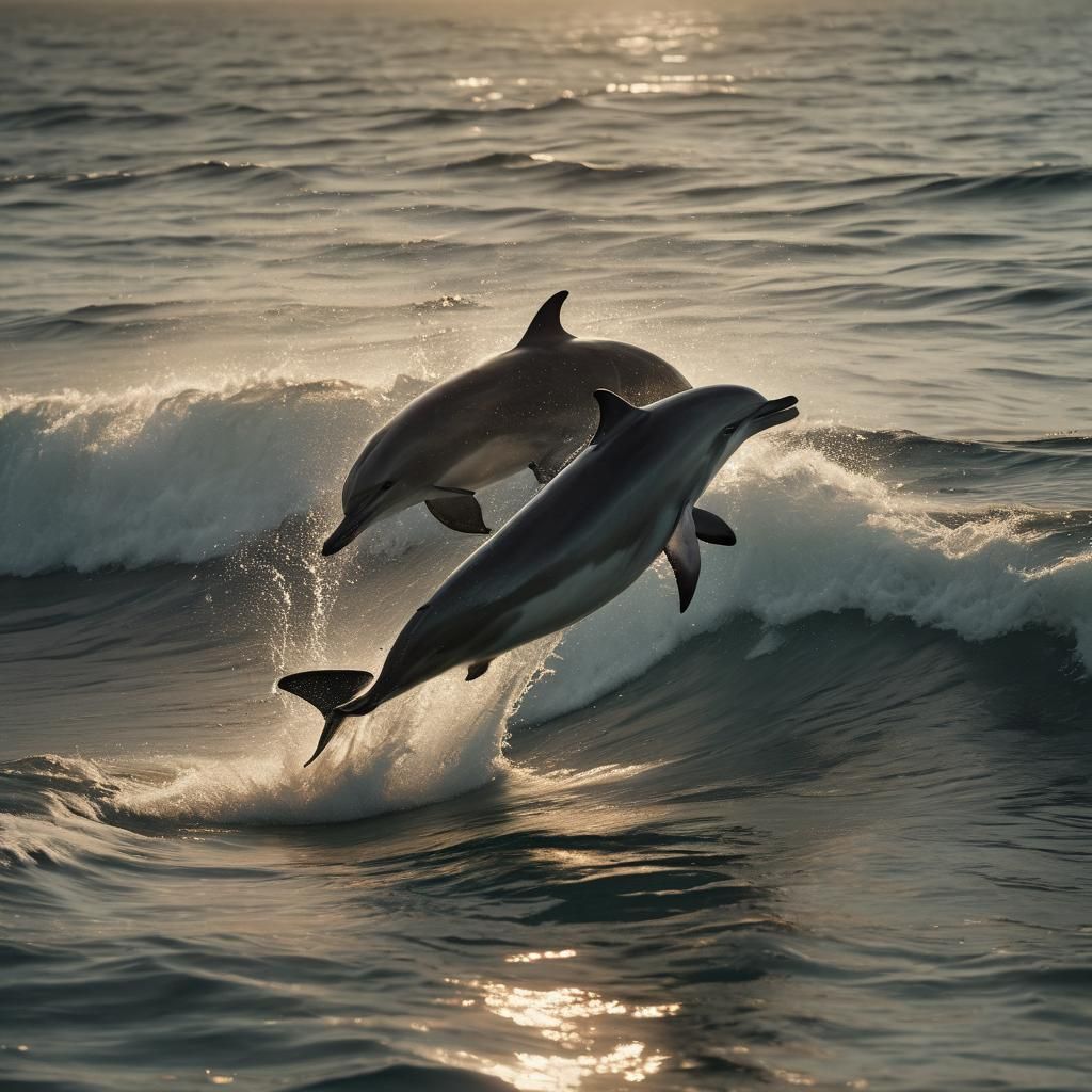 Golden Hour Dolphin Leap: A Cinematic Still