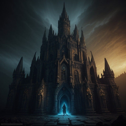 Wisdom Awakens in Ancient Streets, Dark Fantasy Concept Art