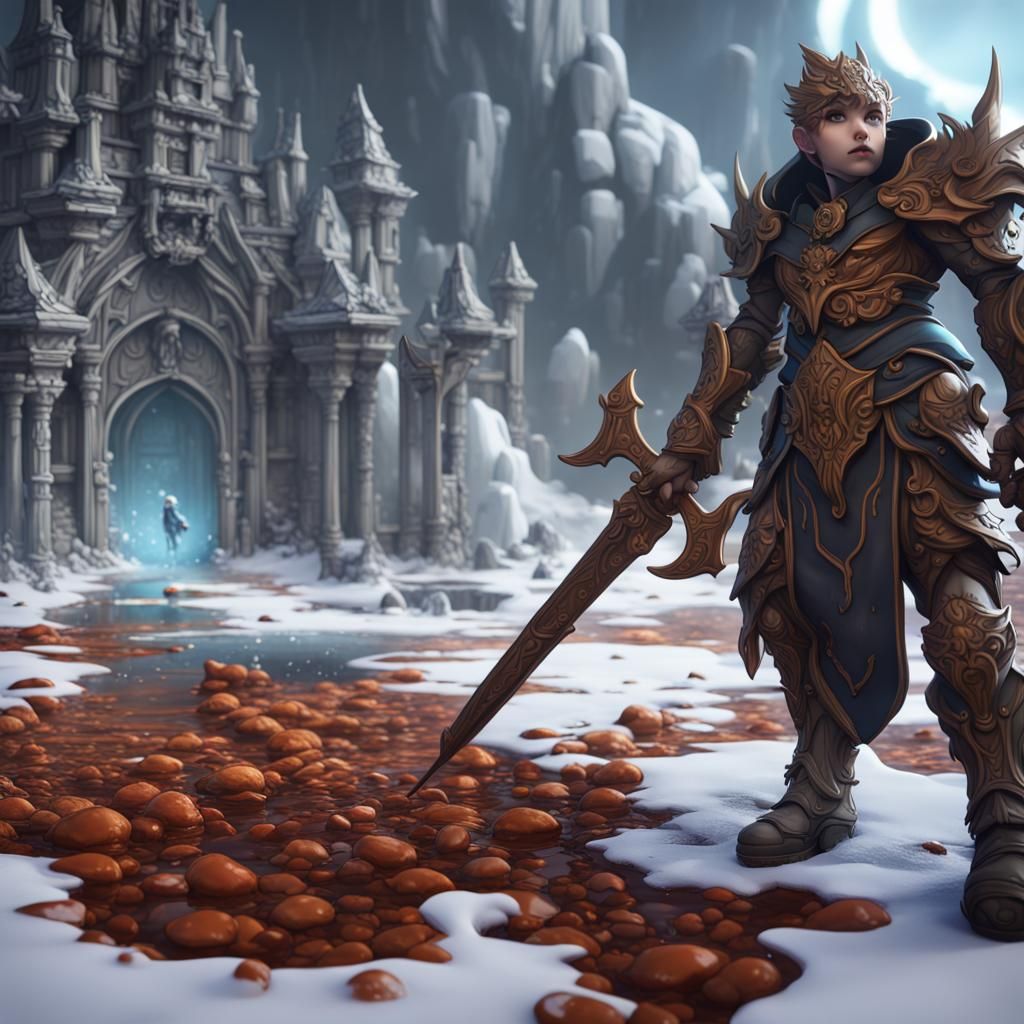 Fantastical Chibi Character in Detailed Digital Painting