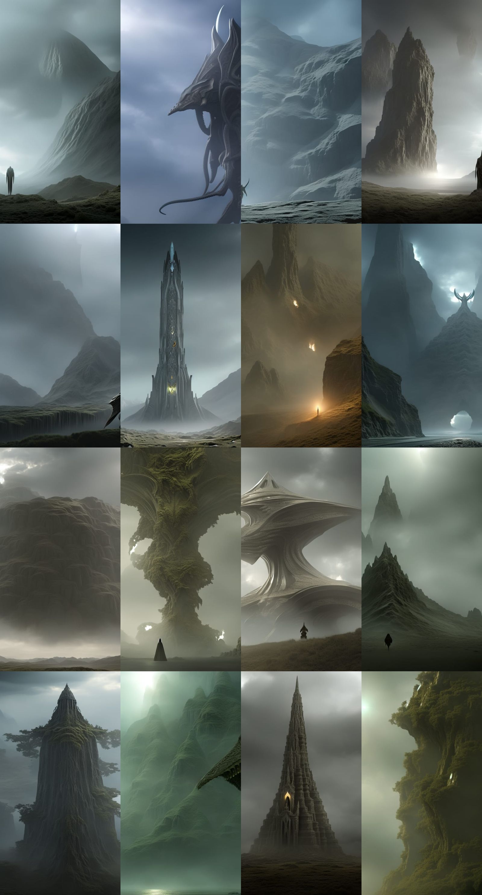 Dramatic Hooded Alien Creature in Digital Painting