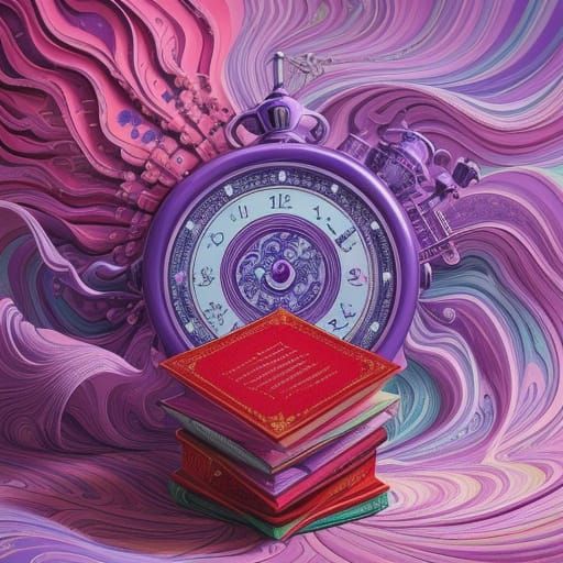 Whimsical Heart Book Scene in Candy Art Style