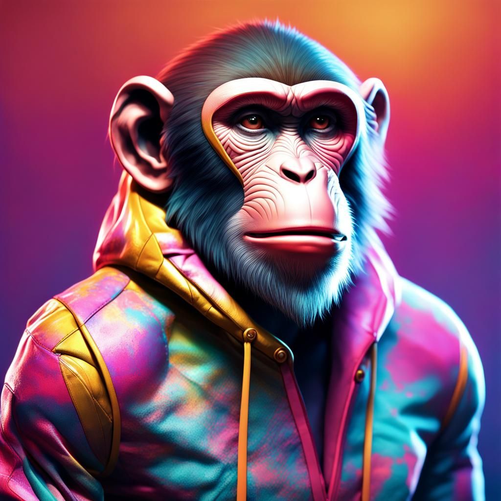 Hyperrealistic Monkey in Clothes Concept Art