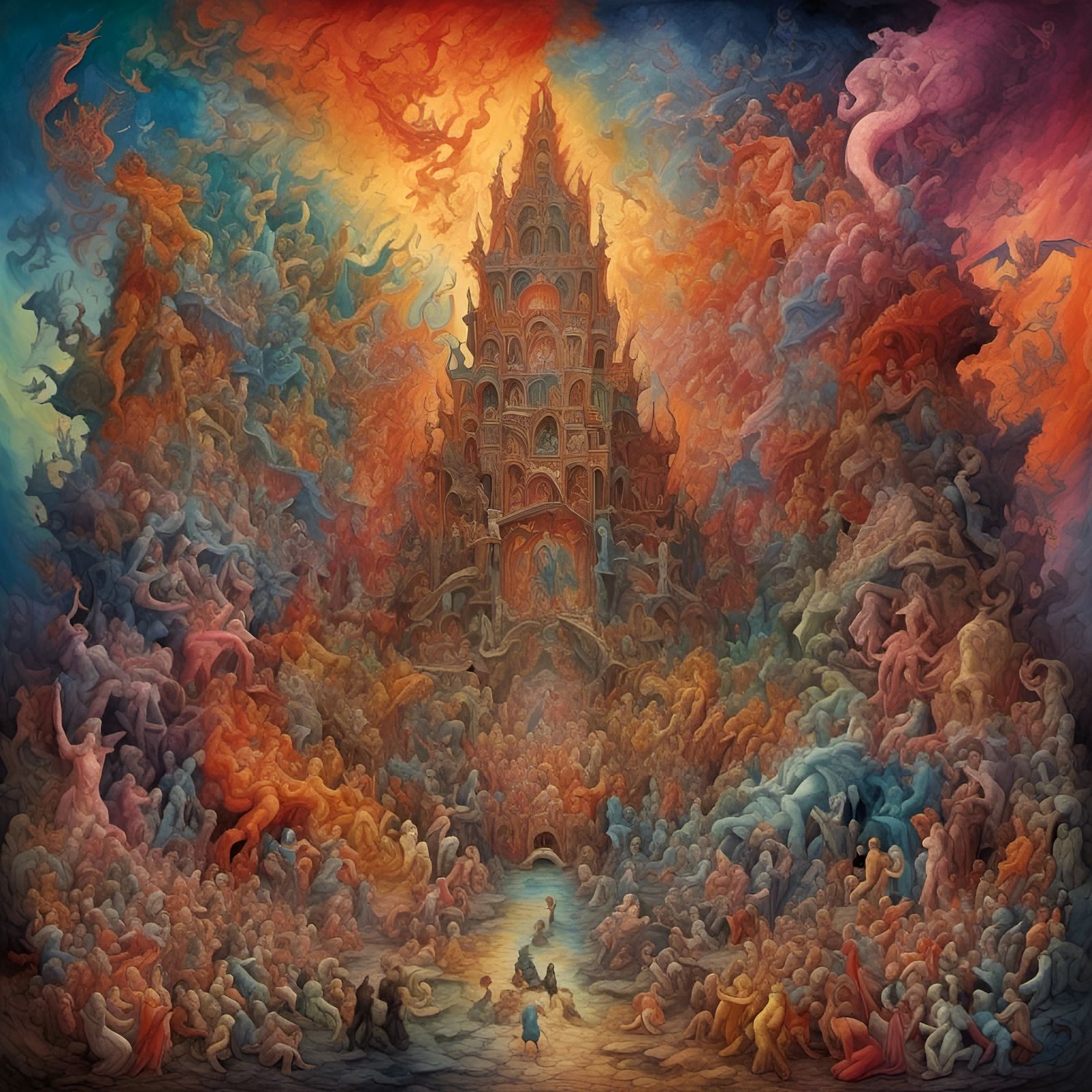 Colorful Deep Ink Interpretation of Hell