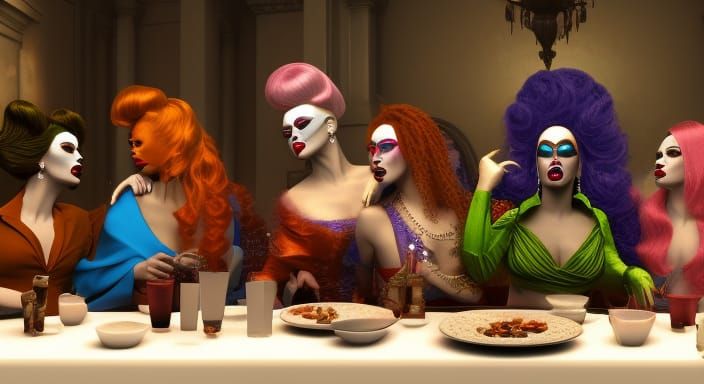Drag Queens Recreate Last Supper in 3D Game Style