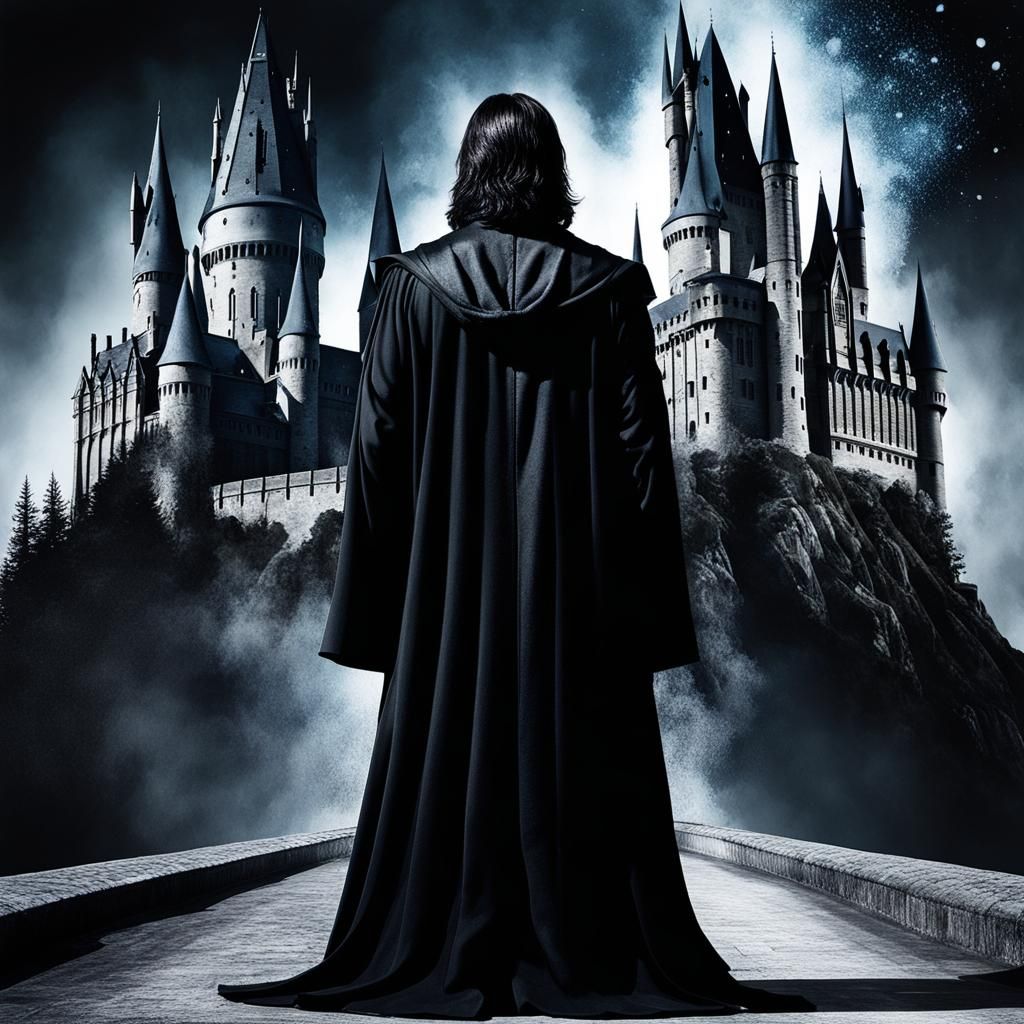 Ink Splatter Double Exposure of Severus Snape