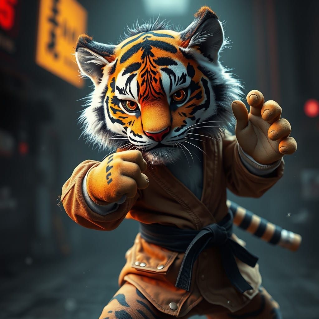 Cyberpunk Tiger Masterpiece in 8k Resolution
