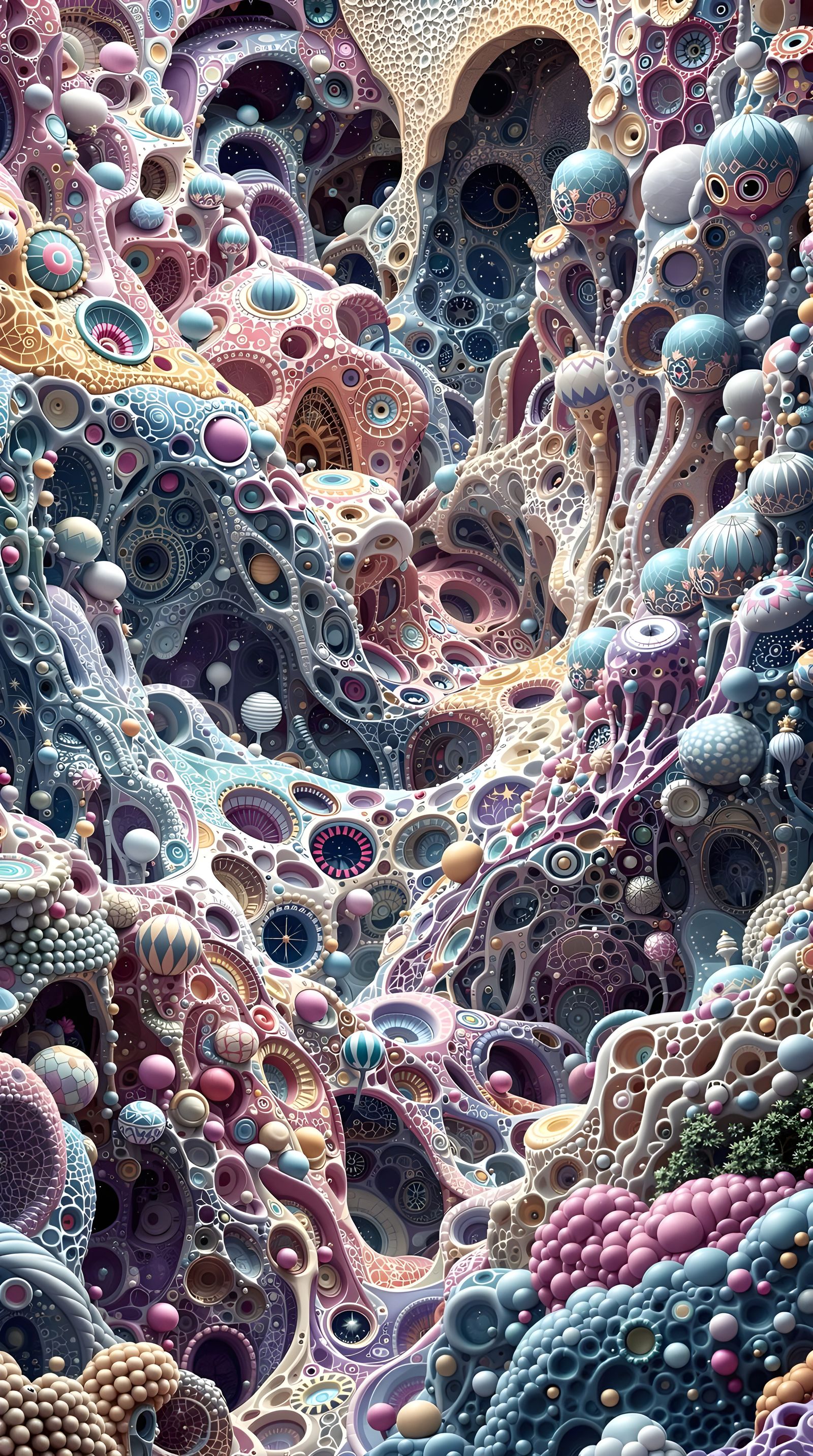 Psychedelic Geometric Landscape with Intricate Details