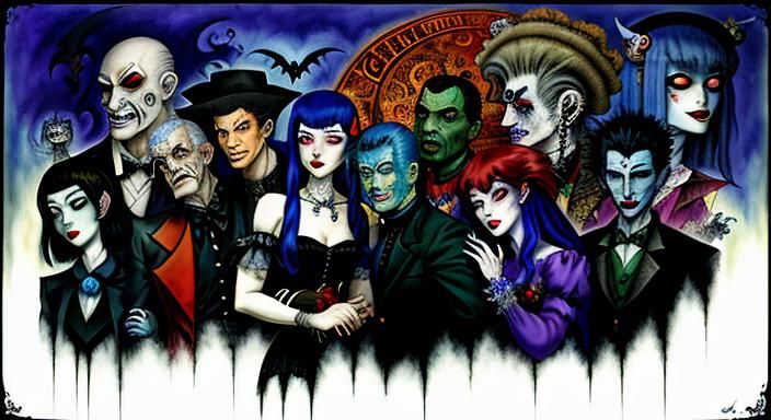 Blue-Haired Vampires in Love: A Dark Fantasy Seapunk Scene