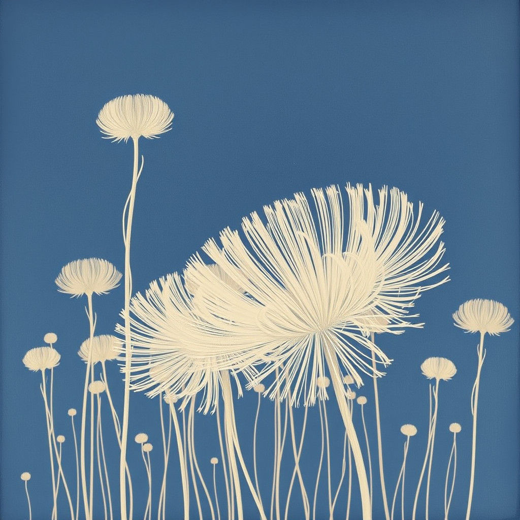 Anna Atkins Style Cyanotype Botanical Print