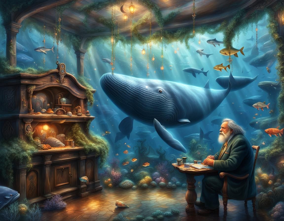 Man in Whale: 3D Ethereal Fantasy