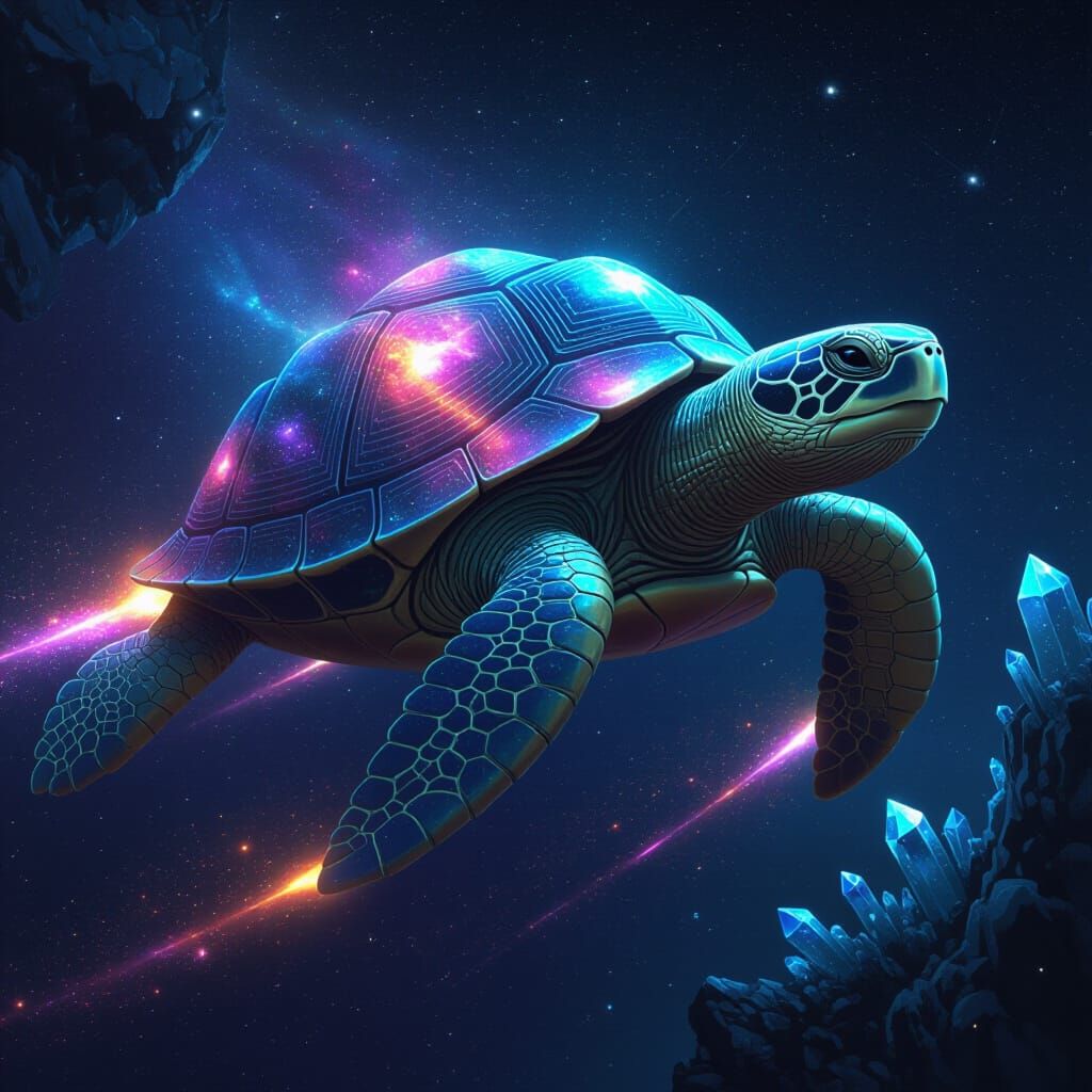 Colossal Space Turtle Drifting Through the Void