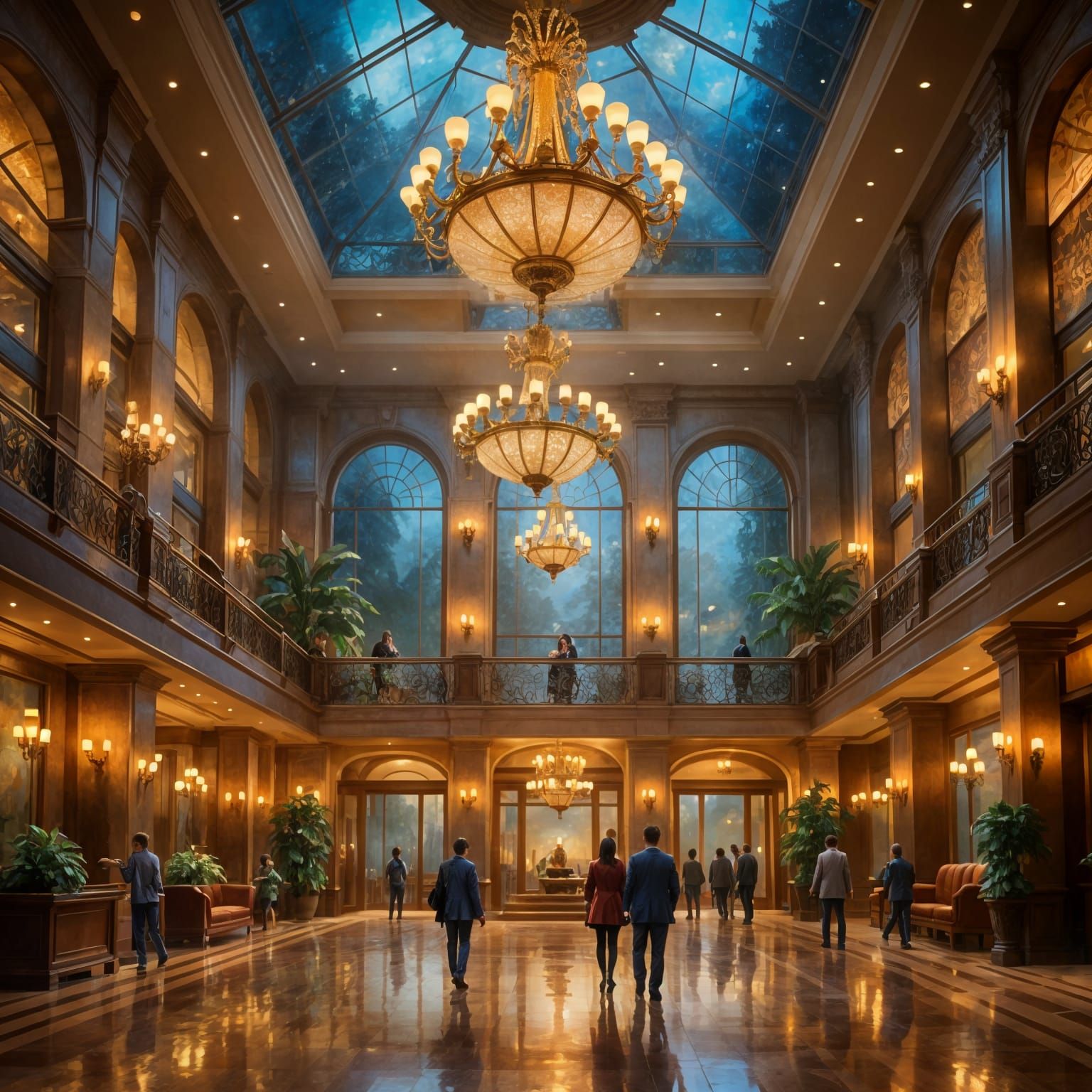 Hotel lobby fantasy and abstract art