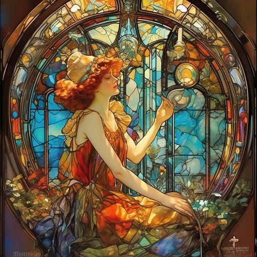 Stained Glass Portrait: A Colorful Rendition